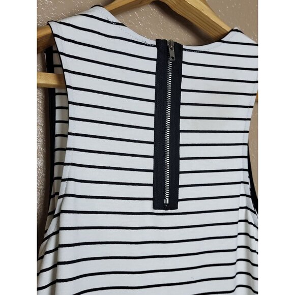 City Triangles Y2K Striped Sleeveless Dress With Pom-Pom Hem Size Medium - Picture 3 of 7